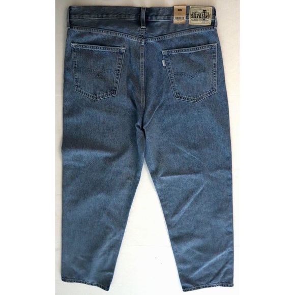 Levi's SilverTab Men's Sz 35x32 Blue Denim Tapered Leg Loose Fit Jeans $80 - Picture 2 of 6